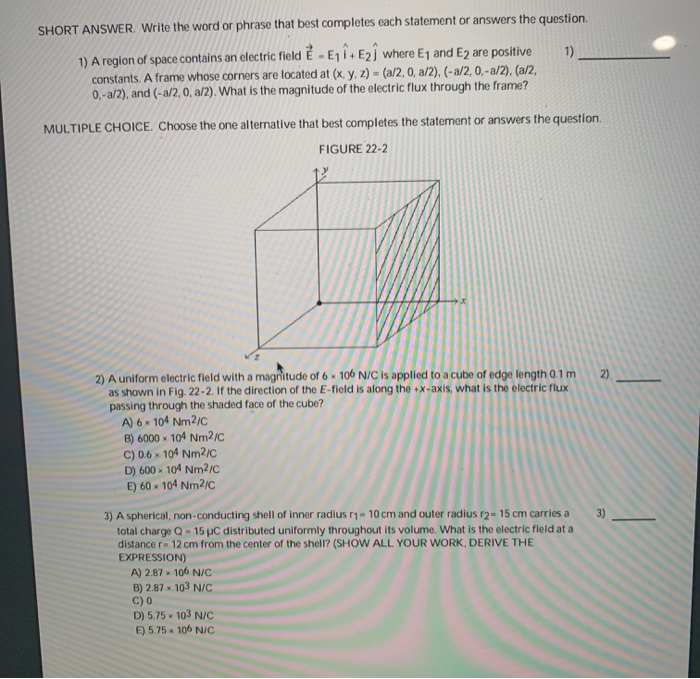 Solved Short Answer Write The Word Or Phrase That Best C Chegg Com