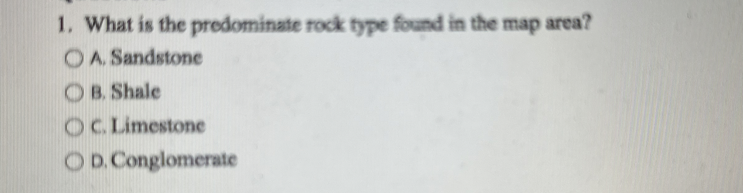 Solved What is the predominate rock type found in the map | Chegg.com