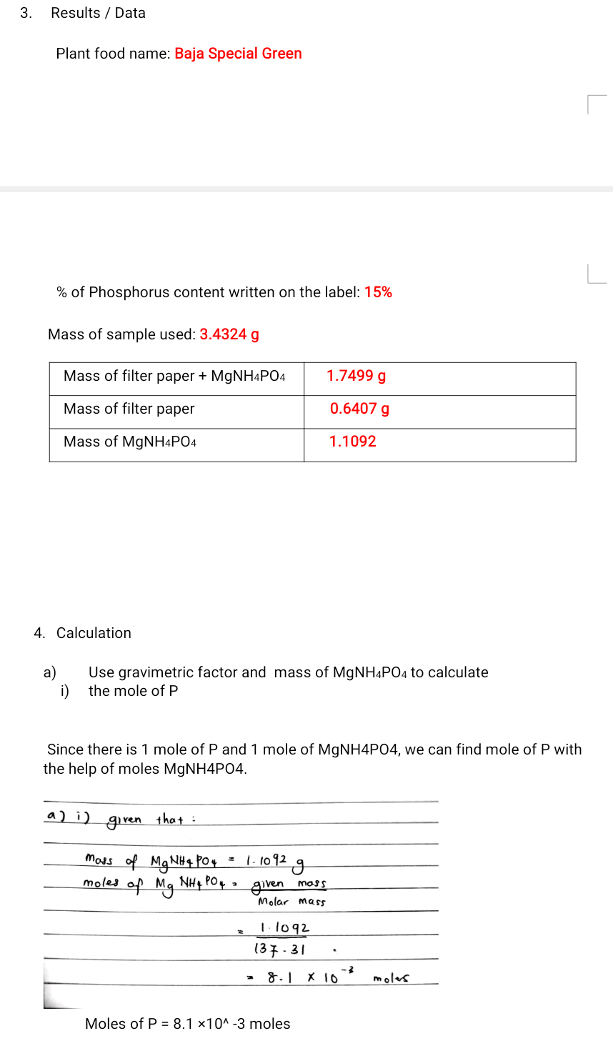 Solved EXPERIMENT 12 GRAVIMETRY II: GRAVIMETRIC ANALYSIS OF | Chegg.com