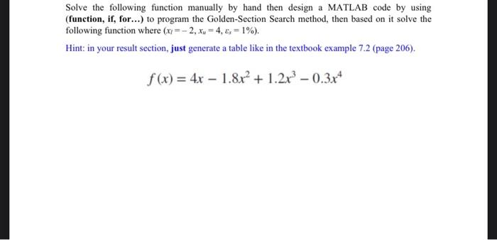 Solved Solve the following function manually by hand then | Chegg.com