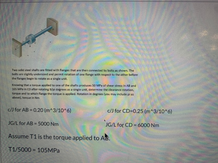 Two Solid Steel Shafts Are Fitted With Flanges That Chegg 