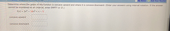 Solved Determine where the graph of the function is concave | Chegg.com