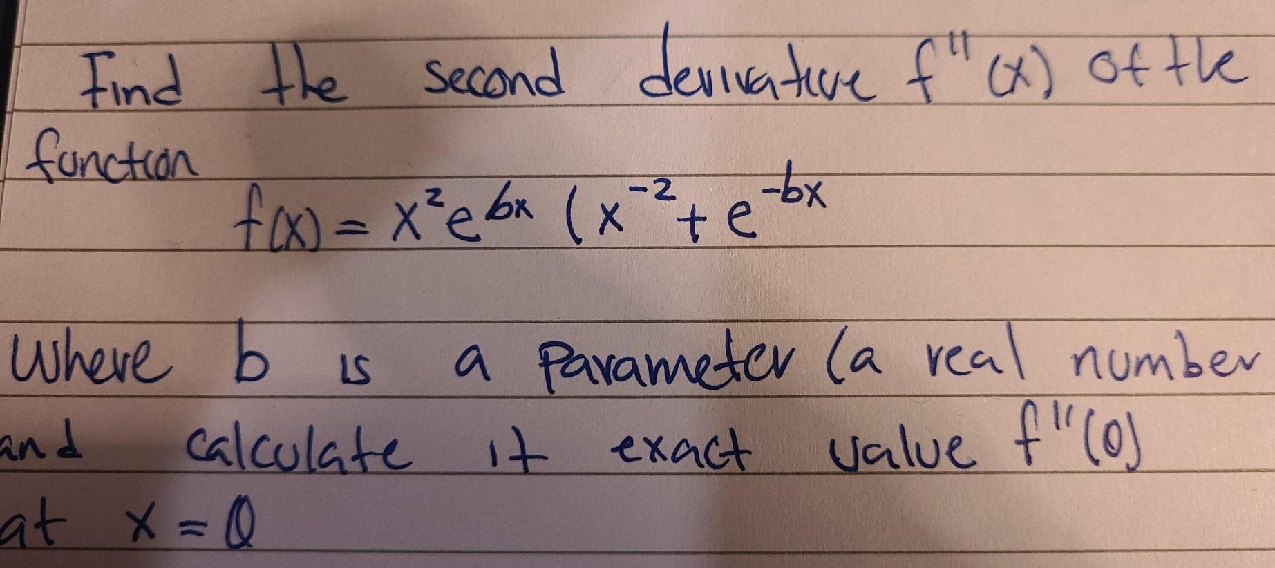 Solved Find The Second Derivative F X Of The Function F X