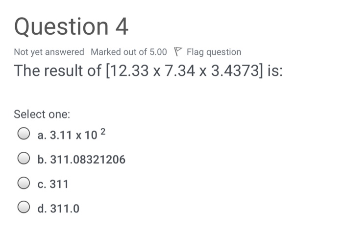 Solved Question 1 Not yet answered Marked out of 5.00 P Flag | Chegg.com