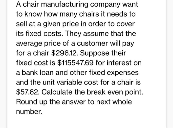 Average chair online price