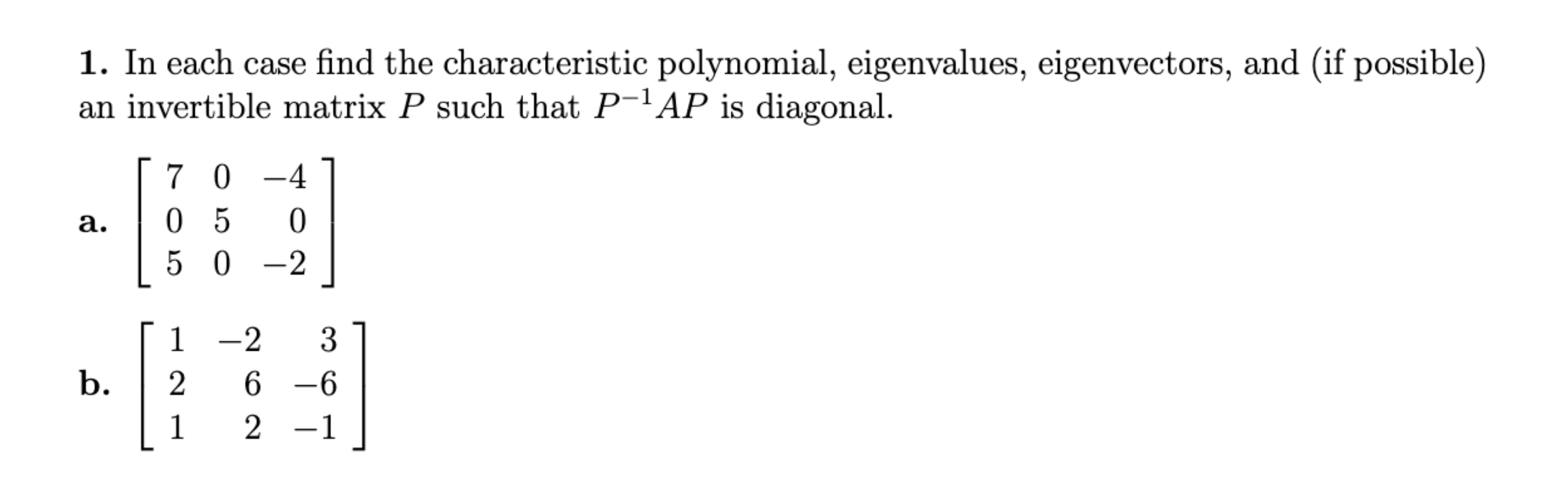 Solved In ﻿each case find the characteristic polynomial, | Chegg.com