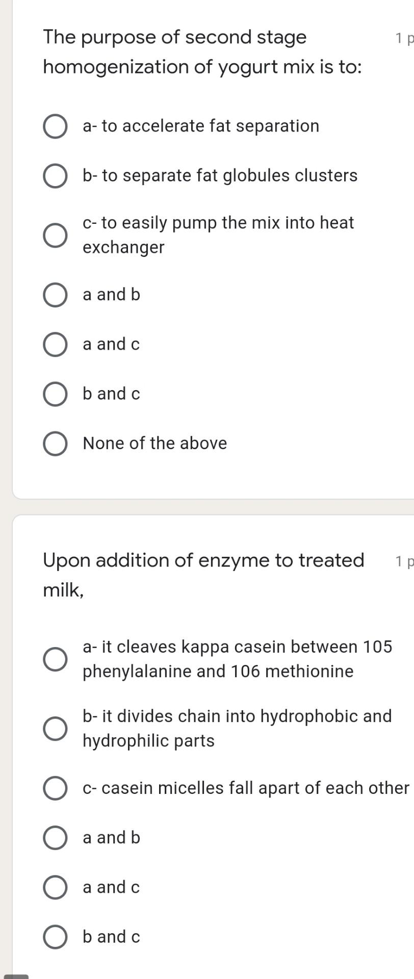 Solved 1 p The purpose of second stage homogenization of