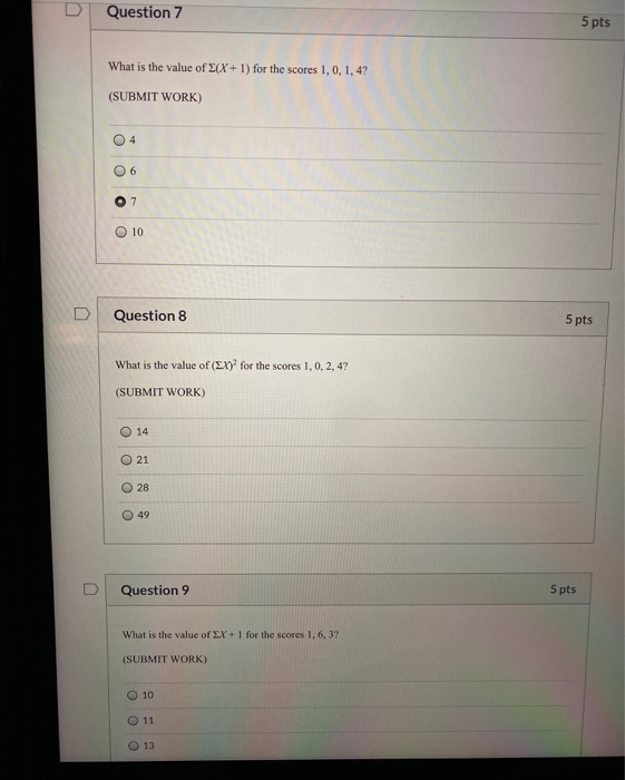 Solved Question 7 5 pts What is the value of X(X + 1) for | Chegg.com
