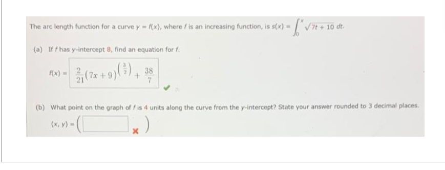 Solved The arc length function for a curve y=f(x), where f | Chegg.com