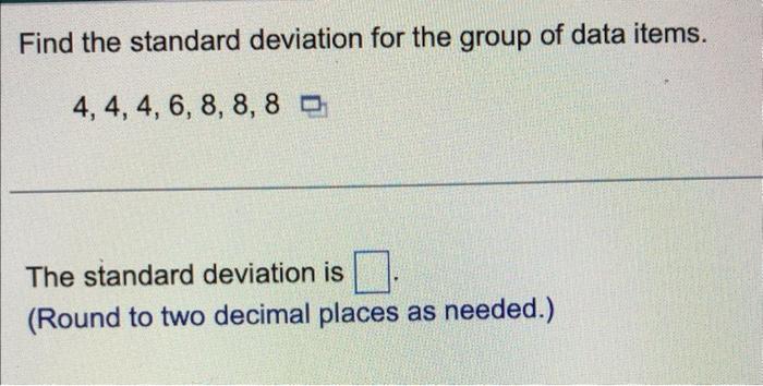 standard deviation of 4 2 5 8 6