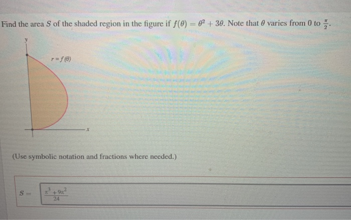 Solved Find the area of the shaded region in the figure if | Chegg.com