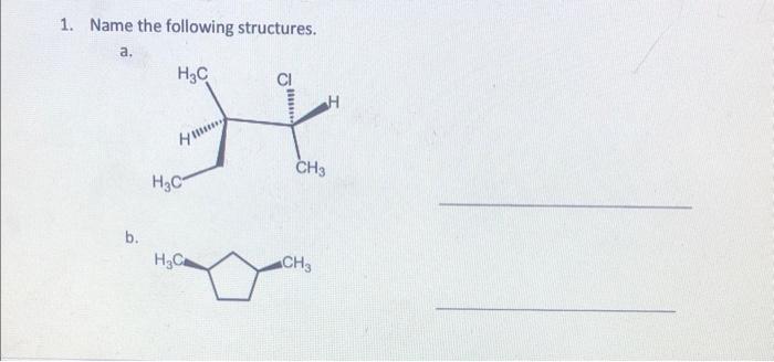 Solved 1. Name The Following Structures. | Chegg.com