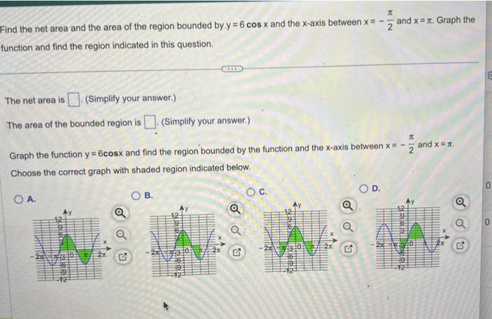 Solved ind the net area and the area of the region bounded | Chegg.com