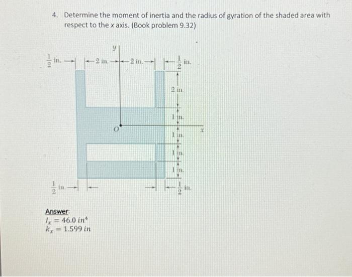 Solved 4. Determine the moment of inertia and the radius of | Chegg.com