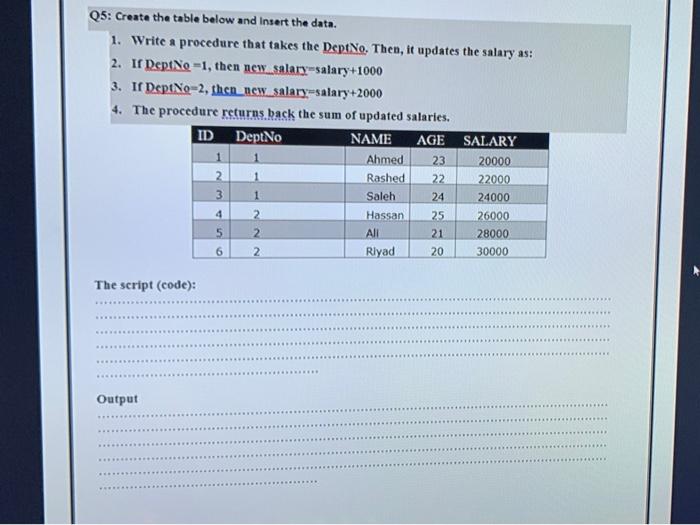 Solved Q1: Create table students and add information in | Chegg.com