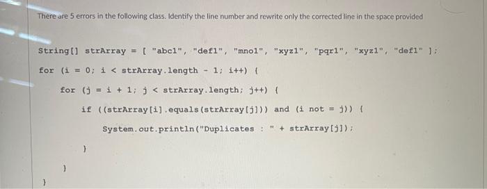 Solved There are 5 errors in the following class. Identify | Chegg.com