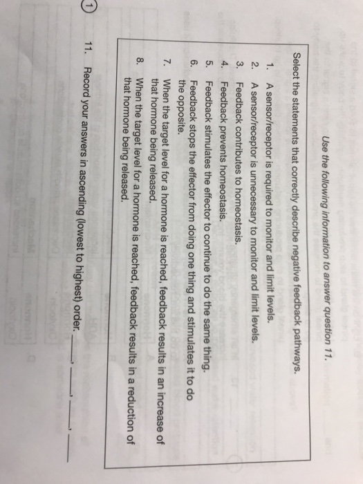 Solved Use the following information to answer question 11. | Chegg.com