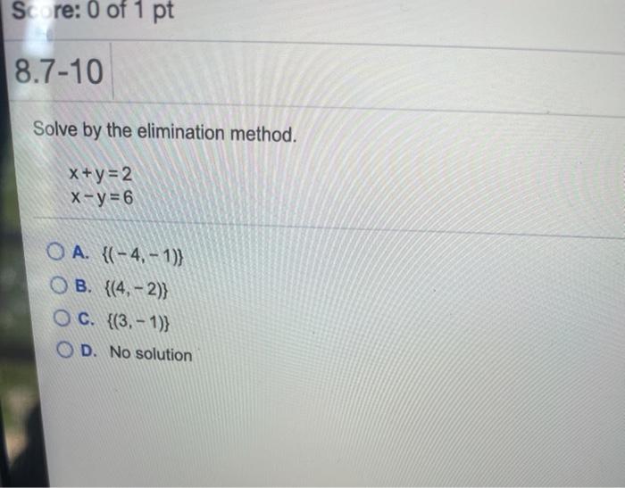 Solved Score: 0 of 1 pt 8.7-1 Decide whether the ordered | Chegg.com