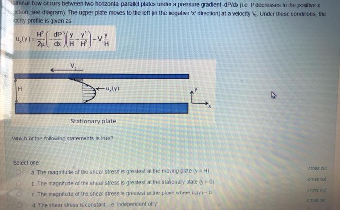 Solved aminar flow occurs between two horizontal parallel | Chegg.com