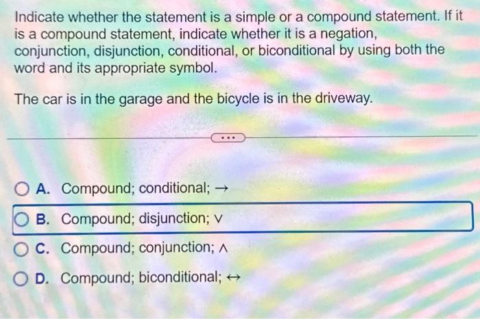 Solved Indicate whether the statement is a simple or a | Chegg.com