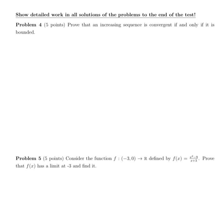 Solved Show detailed work in all solutions of the problems | Chegg.com