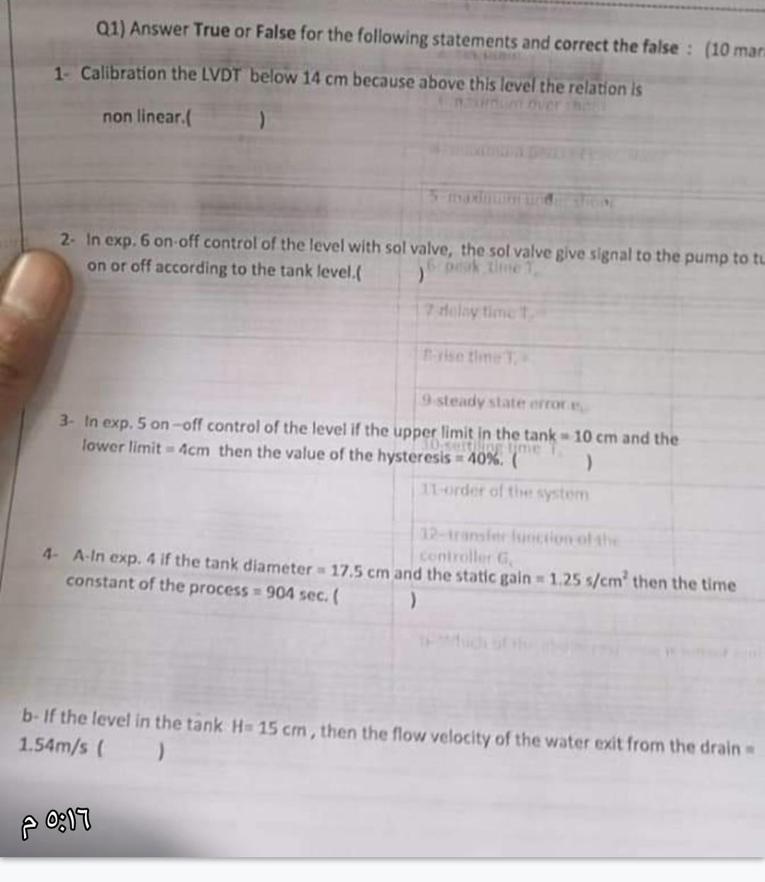 Solved Q1) Answer True or False for the following statements | Chegg.com