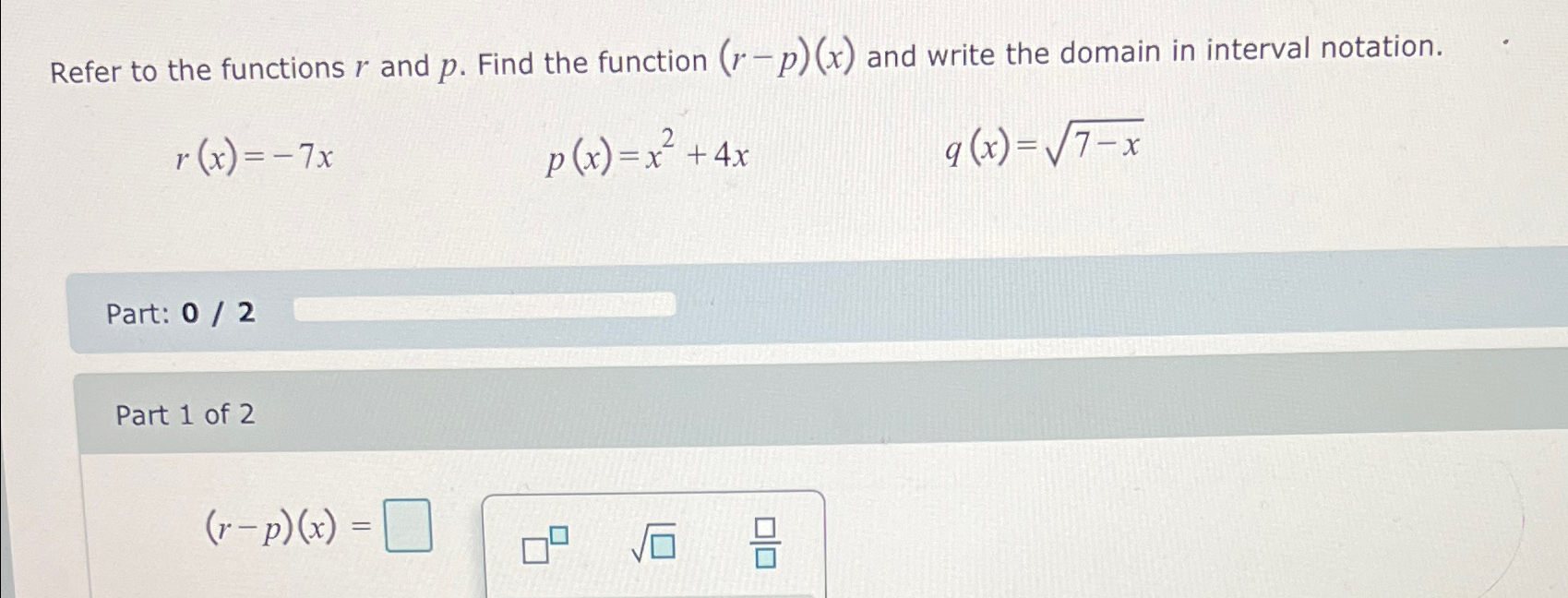 Solved Refer to the functions r ﻿and p. ﻿Find the function | Chegg.com