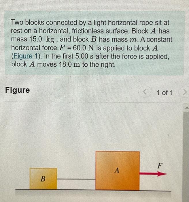 Solved Two Blocks Connected By A Light Horizontal Rope Sit | Chegg.com