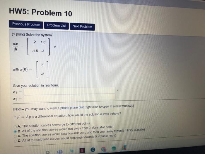 Solved HW5: Problem 10 Previous Problem Problem List Next | Chegg.com