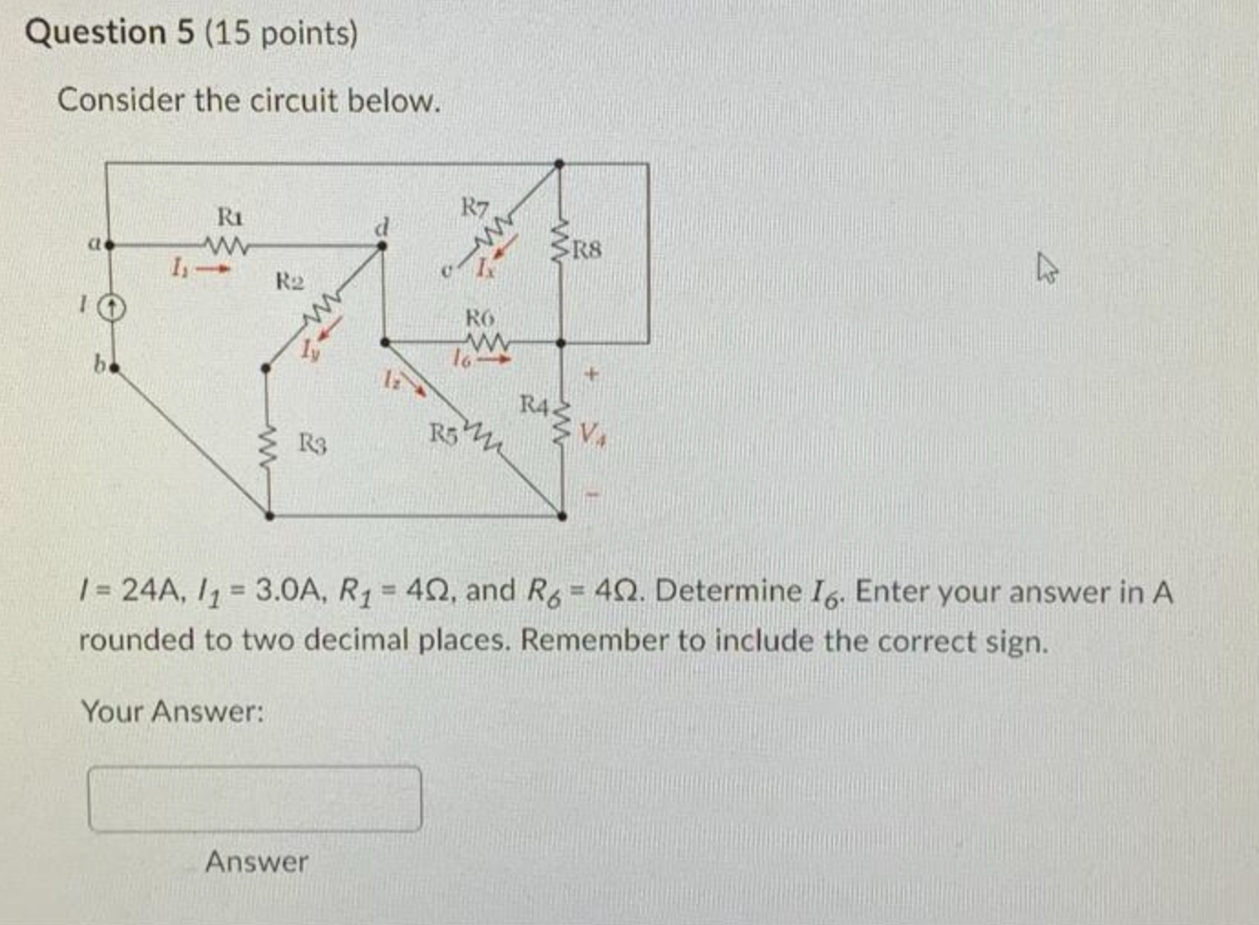 Solved Question 5 (15 ﻿points)Consider the circuit | Chegg.com