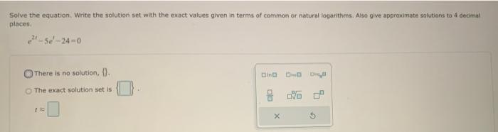 Solved Solve the equation. Write the solution set with the | Chegg.com