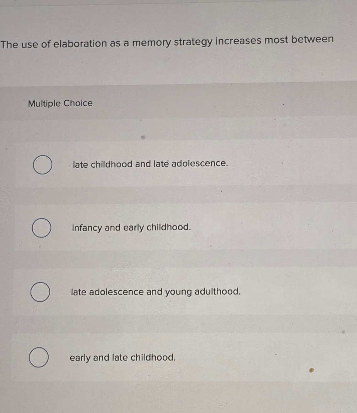 Solved The use of elaboration as a memory strategy increases | Chegg.com