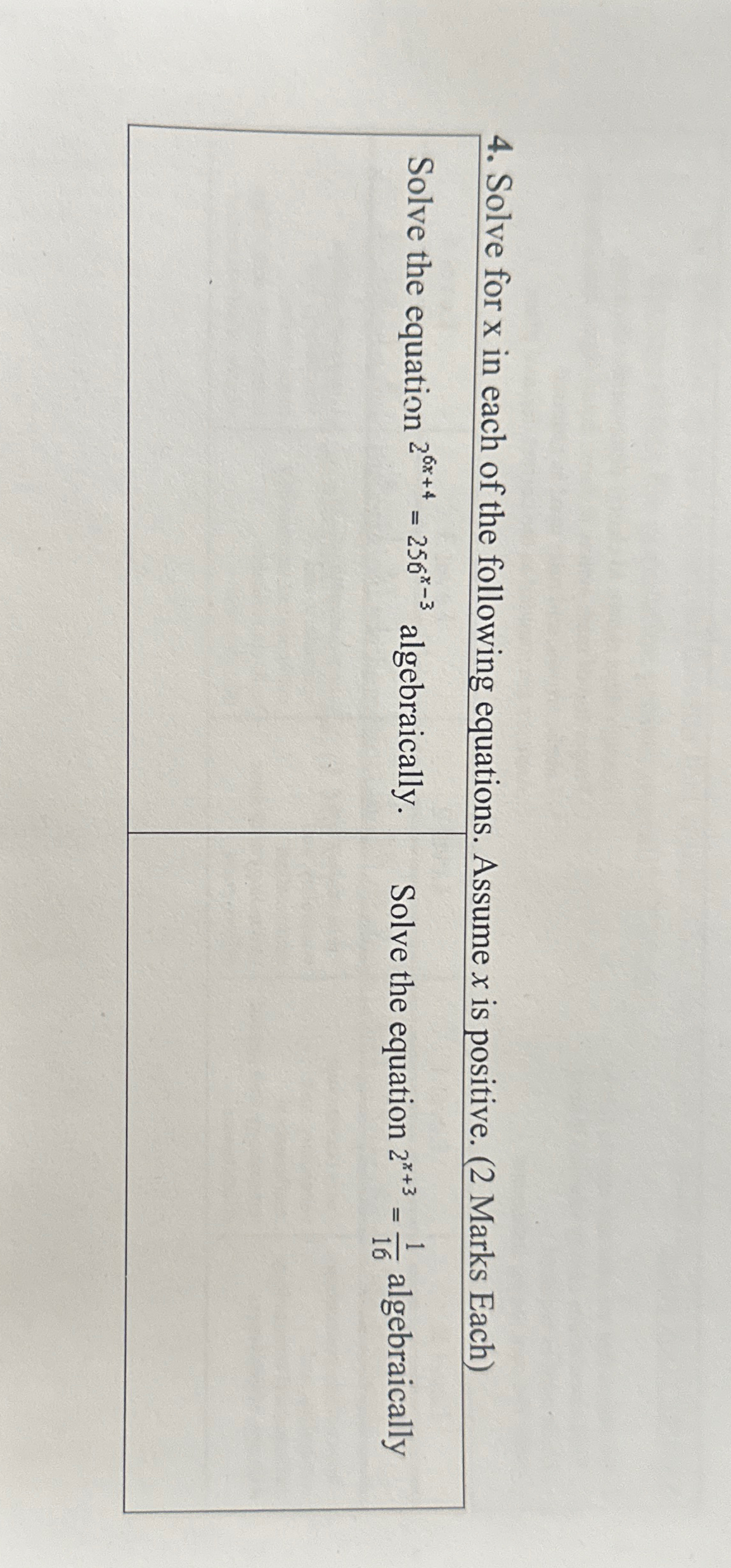 Solved Solve for x ﻿in each of the following equations. | Chegg.com