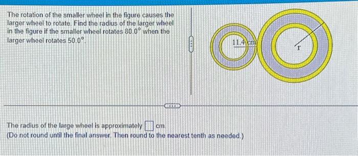 Solved The rotation of the smaller wheel in the figure | Chegg.com