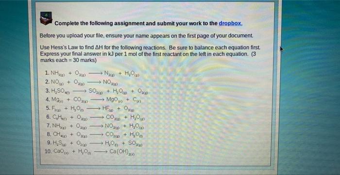 Solved Complete the following assignment and submit your | Chegg.com
