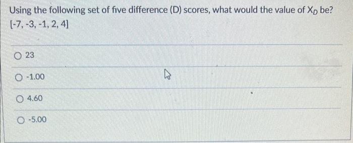 Solved Using the following set of five difference (D) | Chegg.com