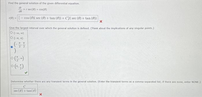 Solved Find The General Solution Of The Given Differential 