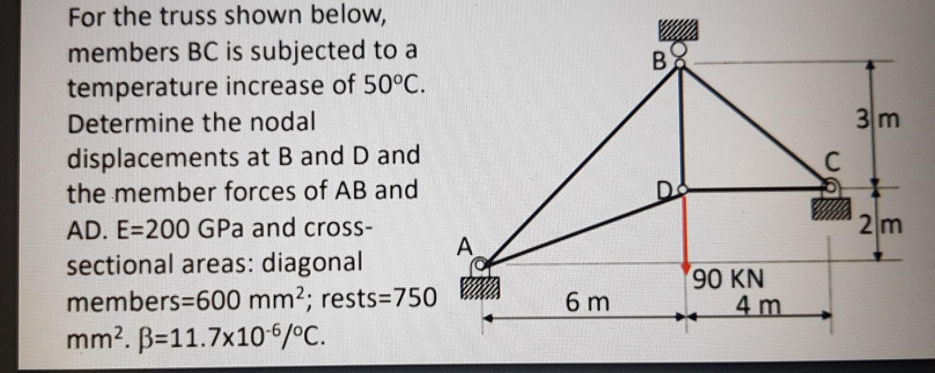 B 3 M For The Truss Shown Below, Members BC Is | Chegg.com