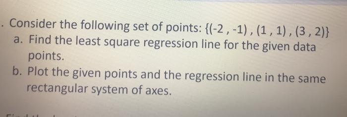 Solved . Consider the following set of points: | Chegg.com