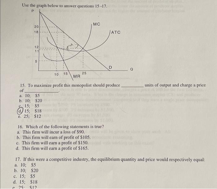 Solved Use the graph below to answer questions 15-17. P e 2 | Chegg.com