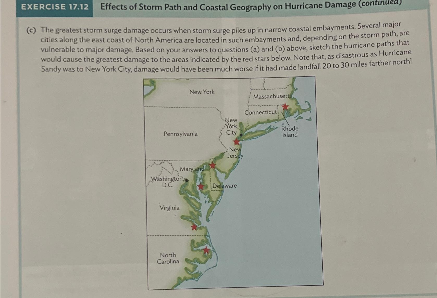 Solved EXERCISE 17.12 ﻿Effects of Storm Path and Coastal | Chegg.com