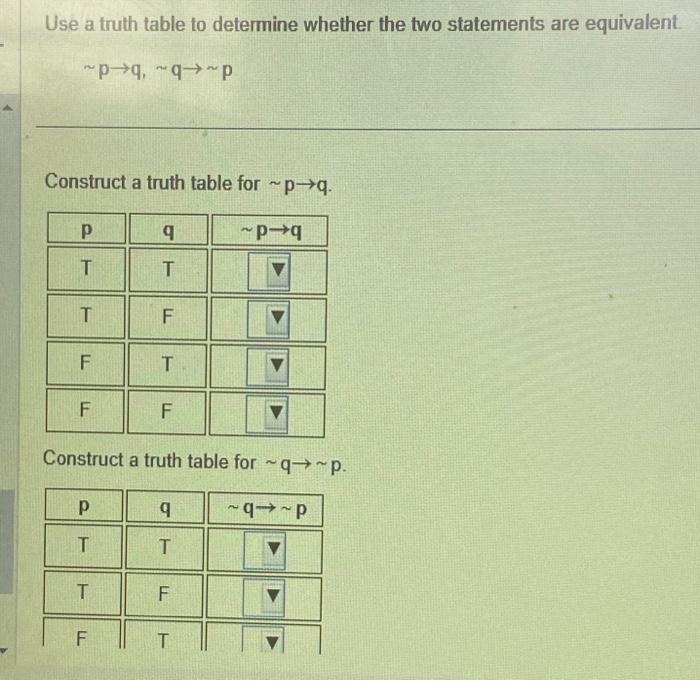 Solved Use a truth table to determine whether the two | Chegg.com
