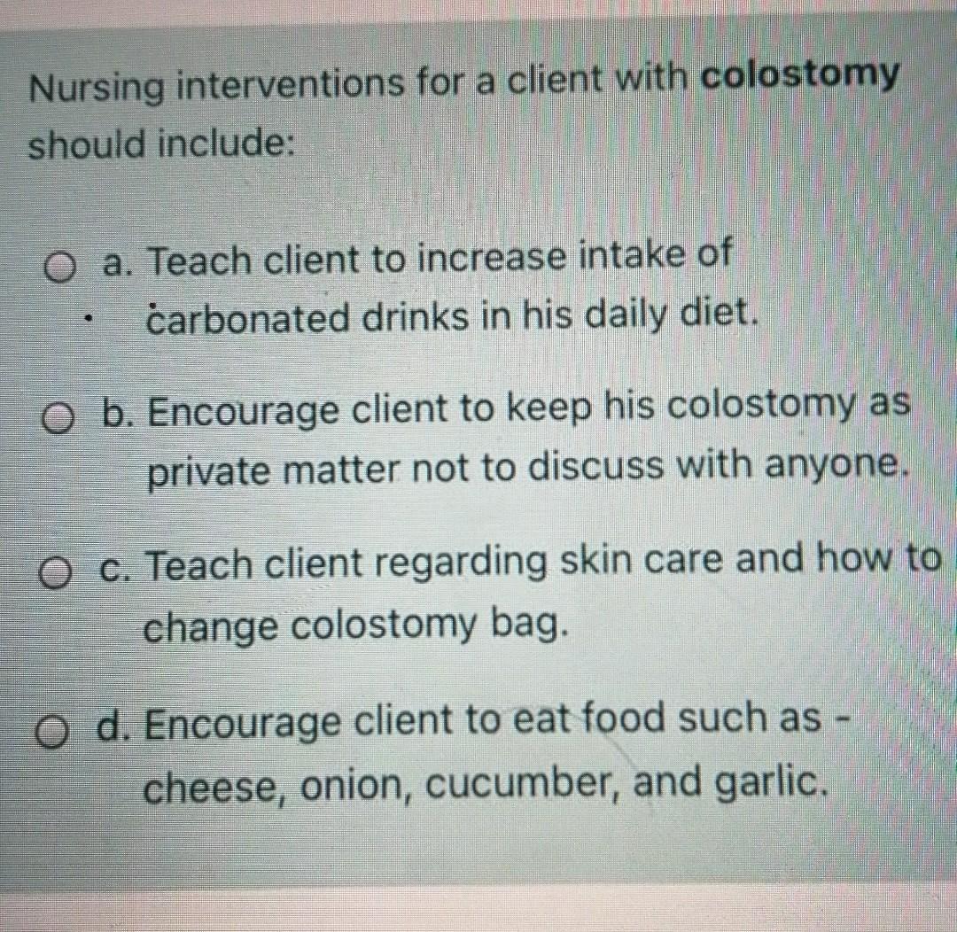 colostomy nursing care