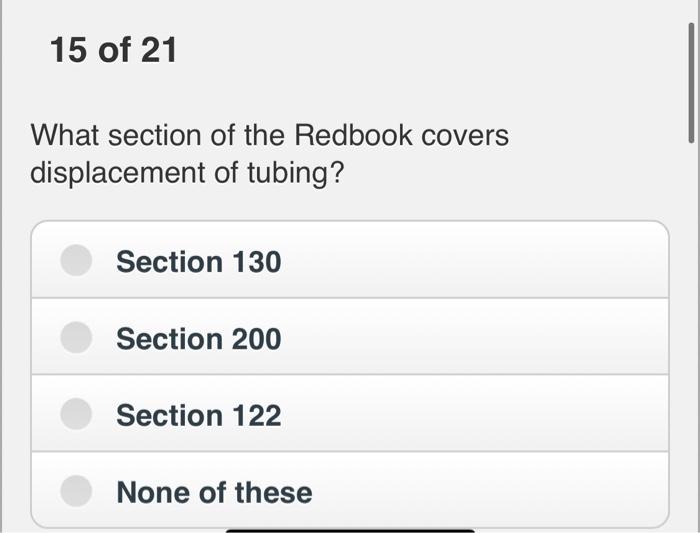 Solved 15 of 21 What section of the Redbook covers | Chegg.com
