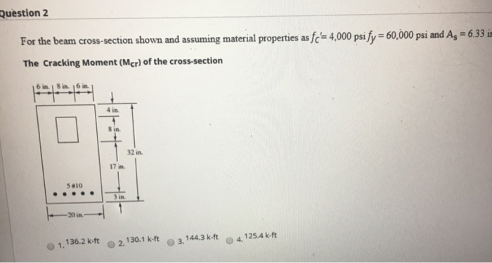 Solved Question 1 For The Beam Cross-section Shown And | Chegg.com