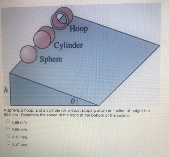 Solved Hoop Ocyli Cylinder Sphere h 0 A sphere, a hoop, and