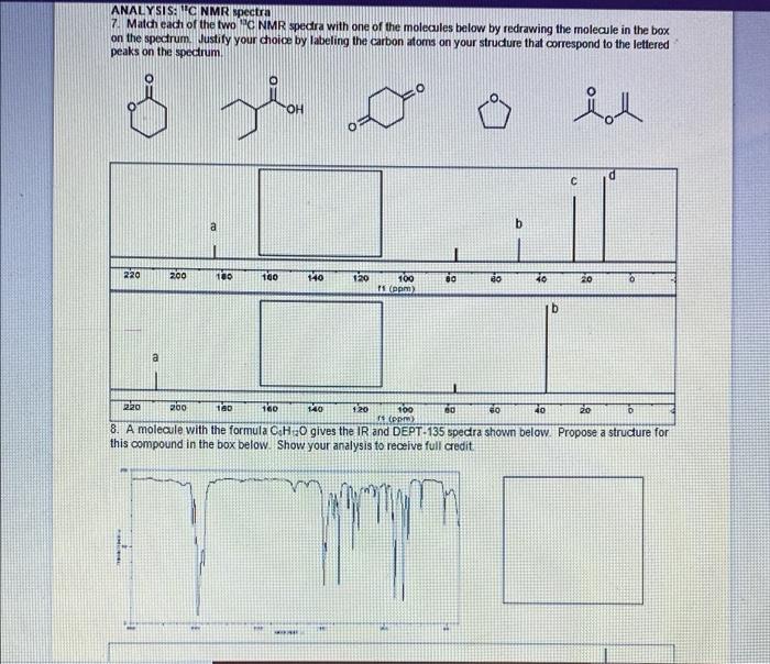 Solved ANALYSIS: C NMR spectra 7. Match each of the two C | Chegg.com
