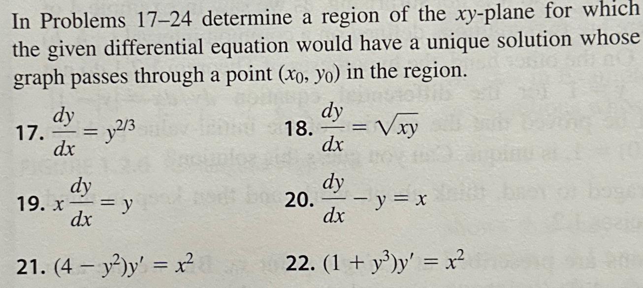 Solved In Problems 17-24 ﻿determine A Region Of The Xy-plane | Chegg.com