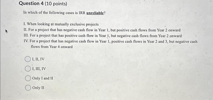 Solved Question 4 (10 points) In which of the following | Chegg.com