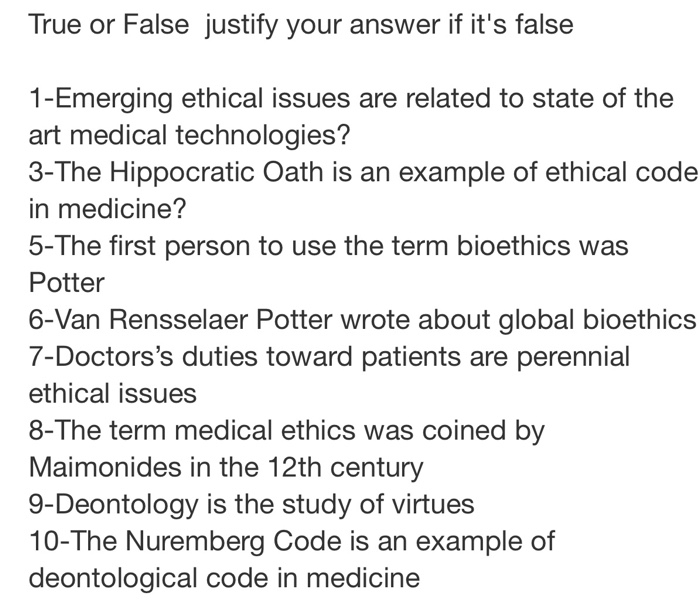 True Or False Justify Your Answer If It S False 1 Chegg Com